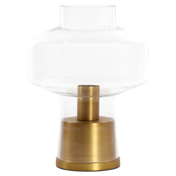 Tafellamp Flore glas/messing 30x23,5x23,5 cm