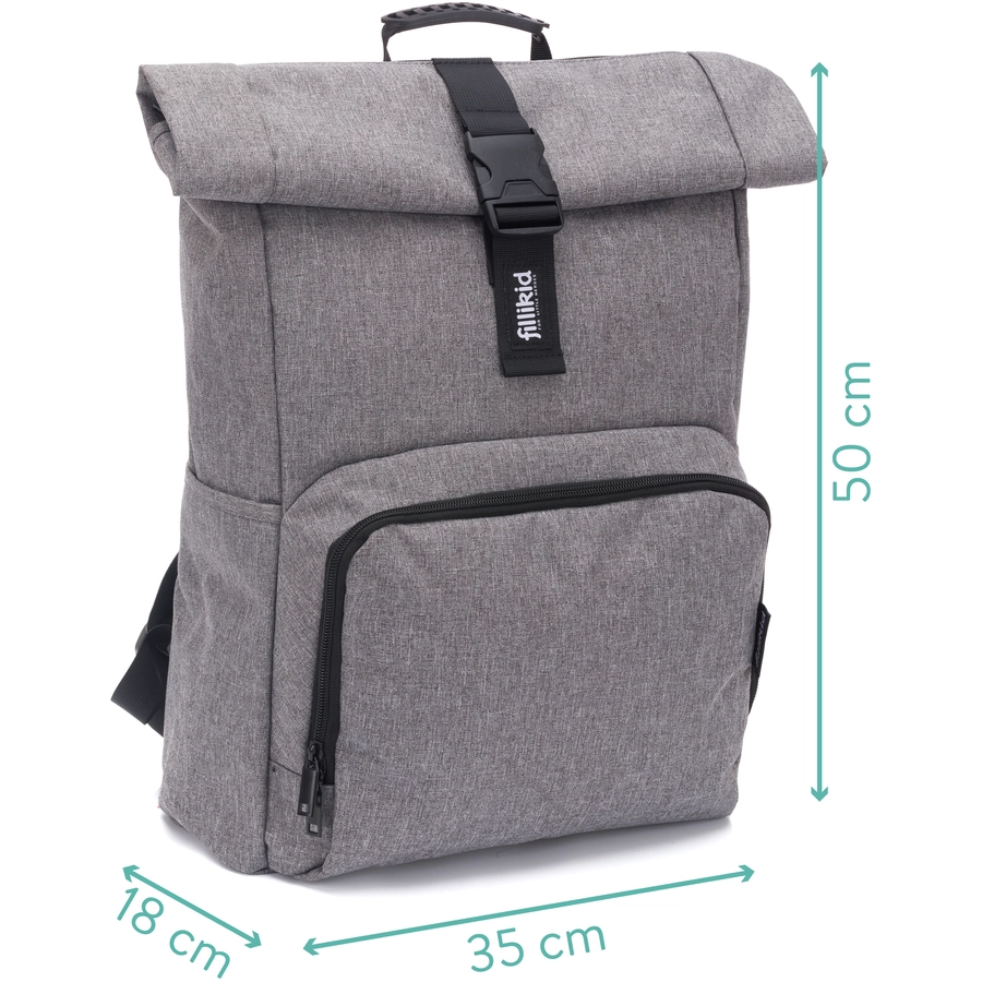fillikid Wickelrucksack Tokio grau melange