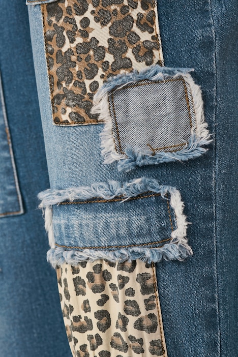 7/8-Jeans, Slim Fit, Patches, 5-Pocket