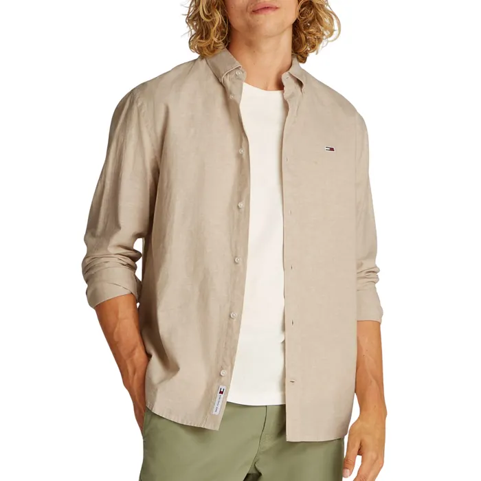 Tommy Hilfiger Regular Fit Linnen Blend Overhemd Heren