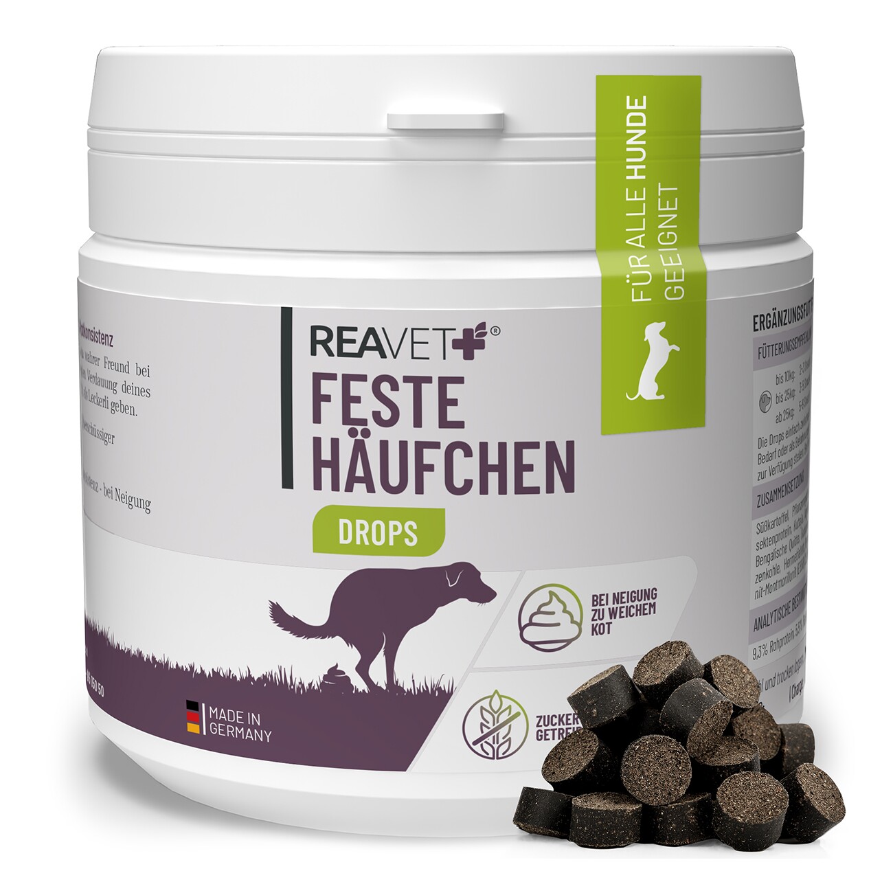 REAVET Feste Häufchen Drops für Hunde 350g