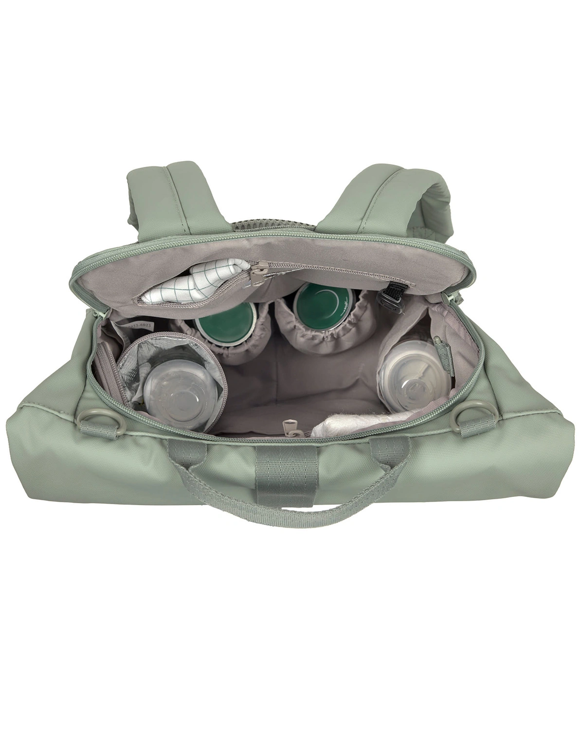 Wickelrucksack ROLLTOP UP (29x14,5x42) in silver green
