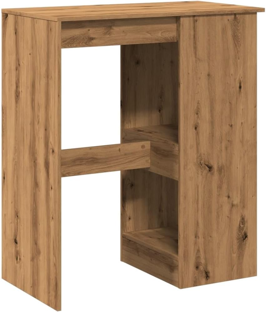 Bartisch mit Regal Artisan-Eiche 90x47,5x103,5 cm Holzwerkstoff Bartisch, Bistrotisch Bartheke für Hausbar, Wohnzimmer und Esszimme