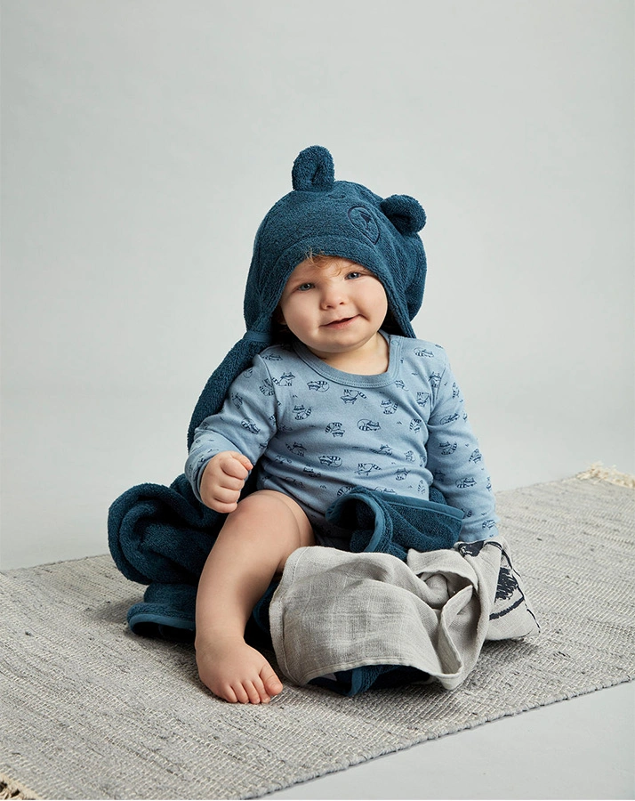 Langarmbody CUTIE BOY  4-er Pack in weiß/blau
