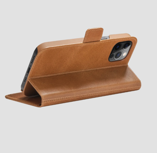 iPhone 14 Pro Echtleder Tasche mit RFID Schutz Copenhagen (CS61GT001578) - Tan