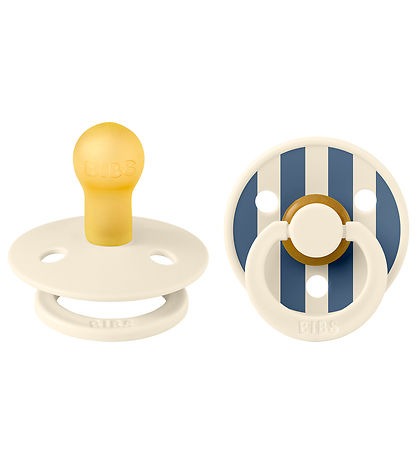 BIBS Colour Schnuller - 2er-Pack - Gr. 1 - Rund - Ivory/Steel Bl