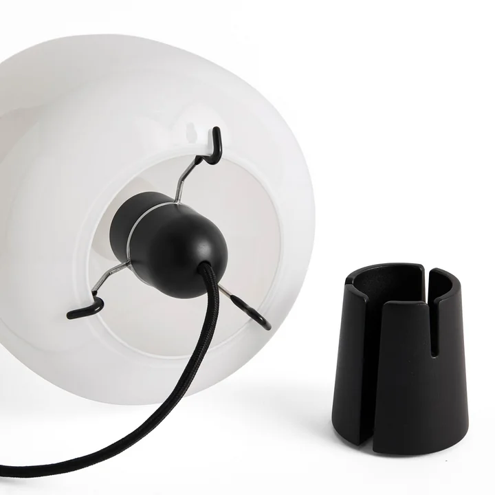 HAY - Buoy Glass Tischleuchte, Ø 20 cm, soft black