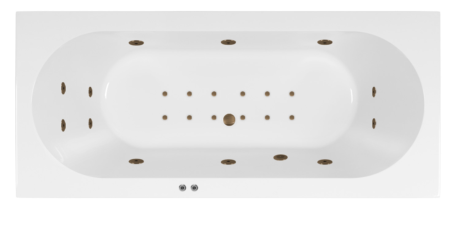 Lambini Designs Round bubbelbad 170x75cm elektronisch met 6 4 2 hydrojets en 12 aerojets rose goud