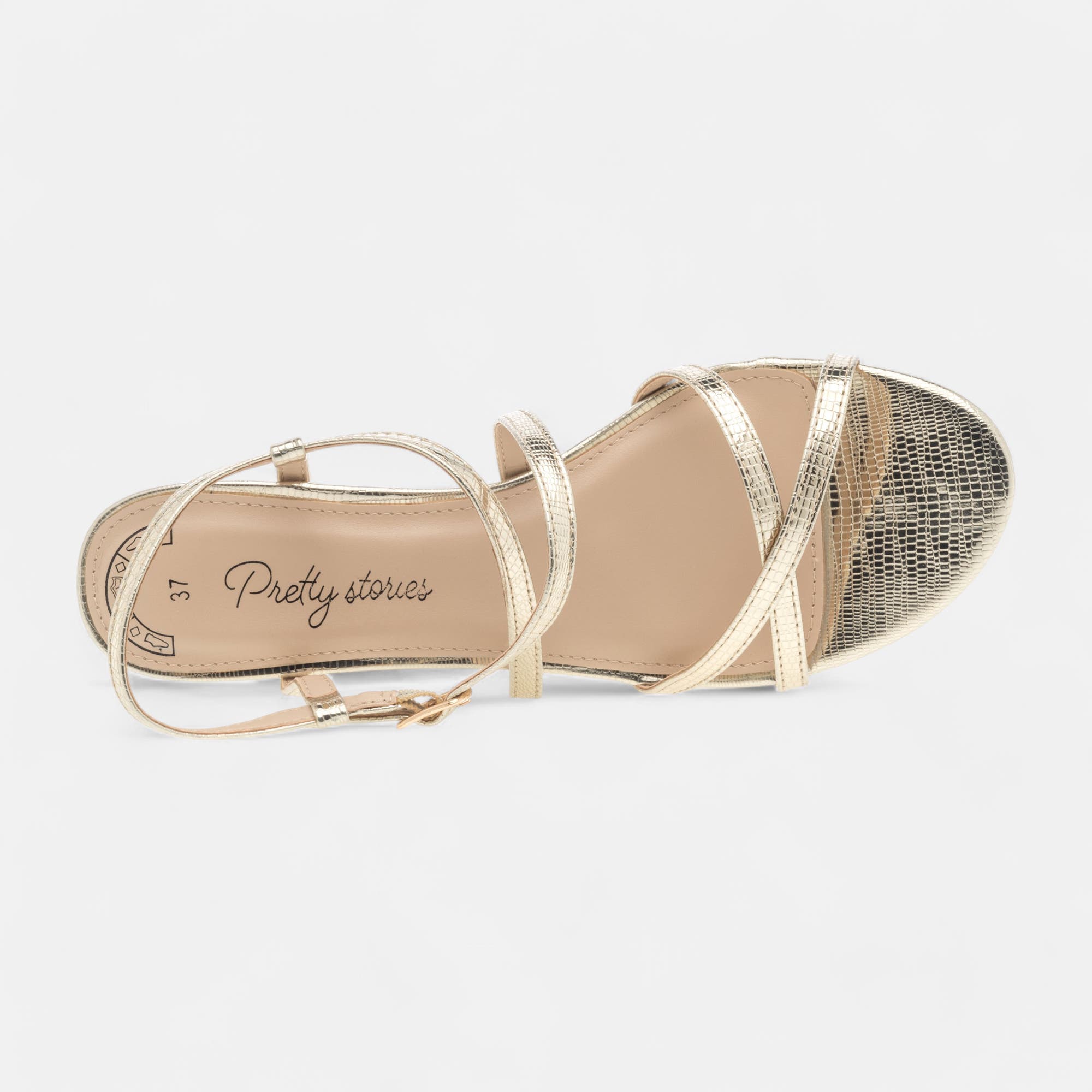 Nu-pieds à talon Femme or