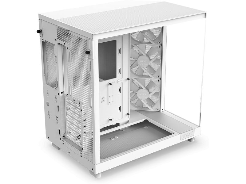 NZXT PC-Gehäuse H6 RGB Flow Weiss Kompaktes Mid-Tower-Gehäuse mit hohem Luftstrom und RGB Lüftern