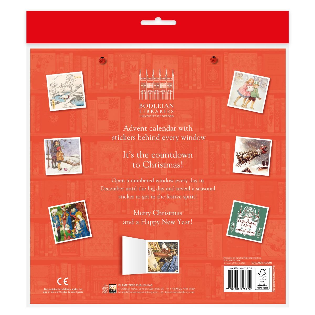 Bodleian Libraries: Christmas Bookshelves Advent Calendar (with stickers) (Calendar)