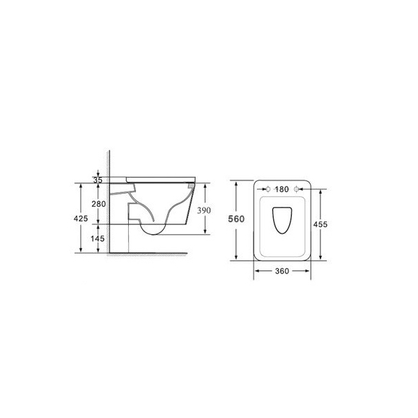 Best Design toiletpot 56cm inclusief softclose zitting