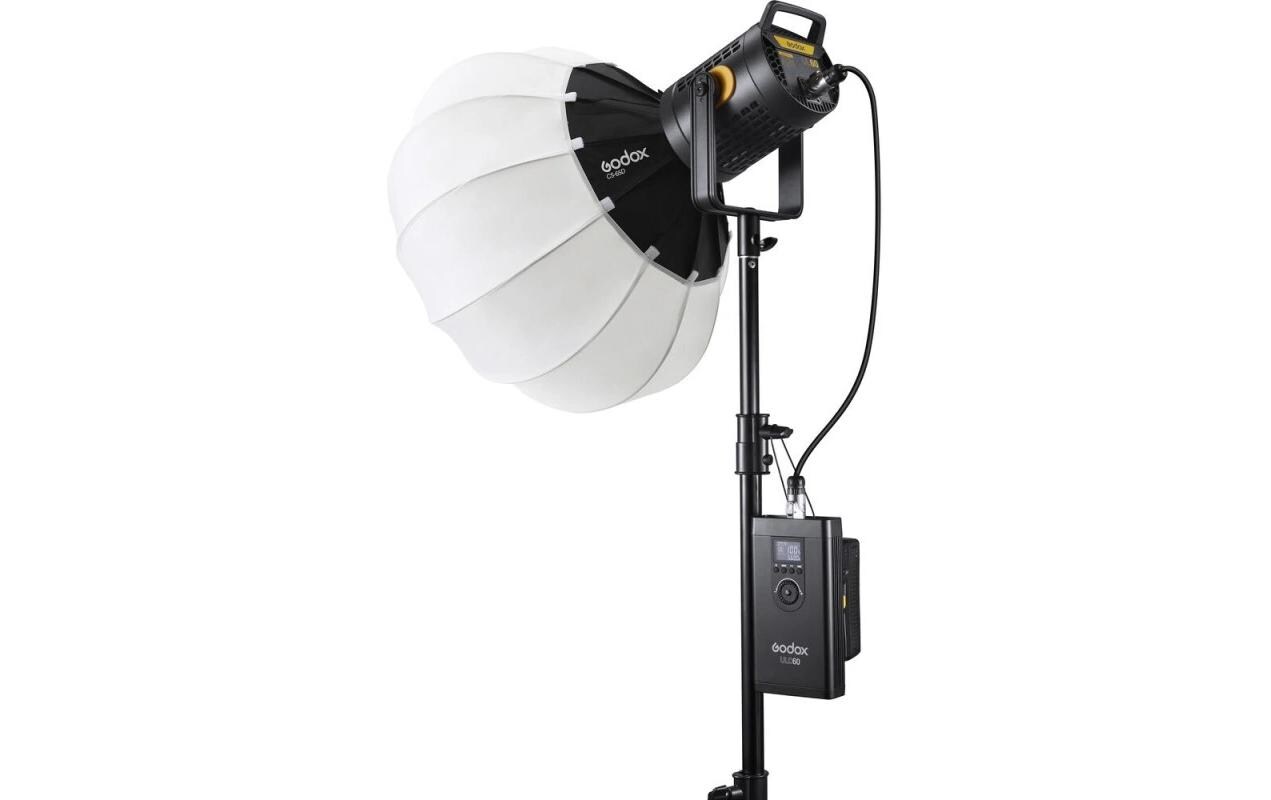 Videoleuchte UL60 Geräuschlos-LED<br>Geräuschlose 60-W-LED-Lampe mit Tageslichttemperatur (5600K), die dank eines speziell entwickelten lüfterlosen Systems eine geräuschlose Kühlung bietet