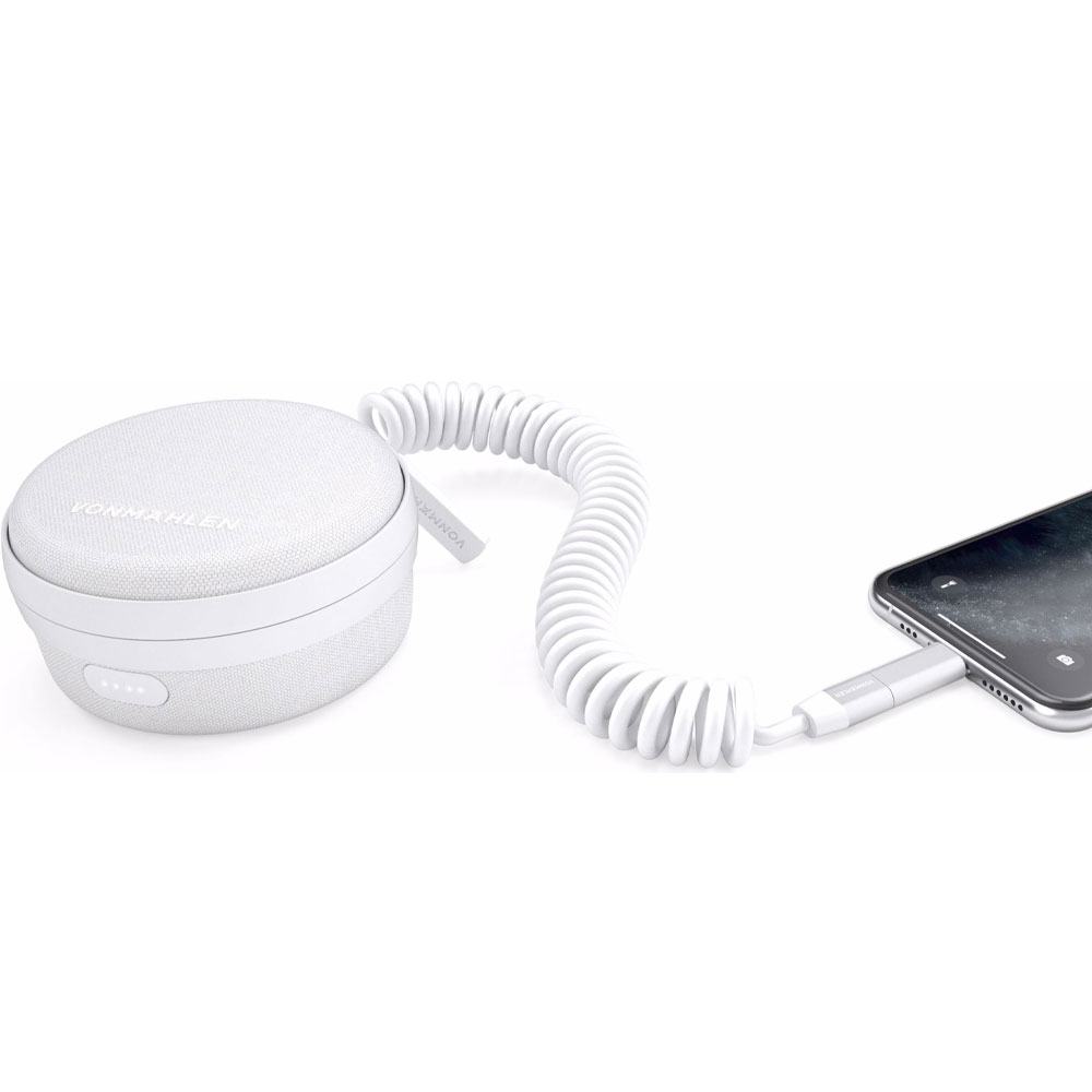 Allroundo® (MFi / 1.2m) 4000mAh All in One Powerbank   6in1 USB C / USB A Ladekabel Spiralkabel (R014P0004) - Weiss