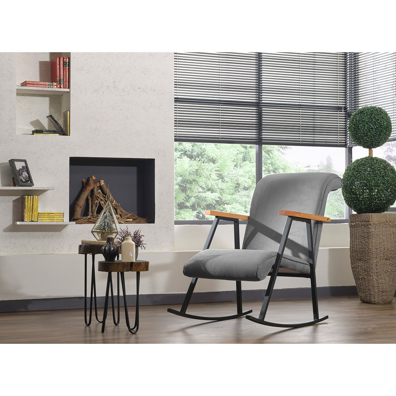 Atelier del Sofa Chaise à bascule Yoka grise - 55x65x44 cm