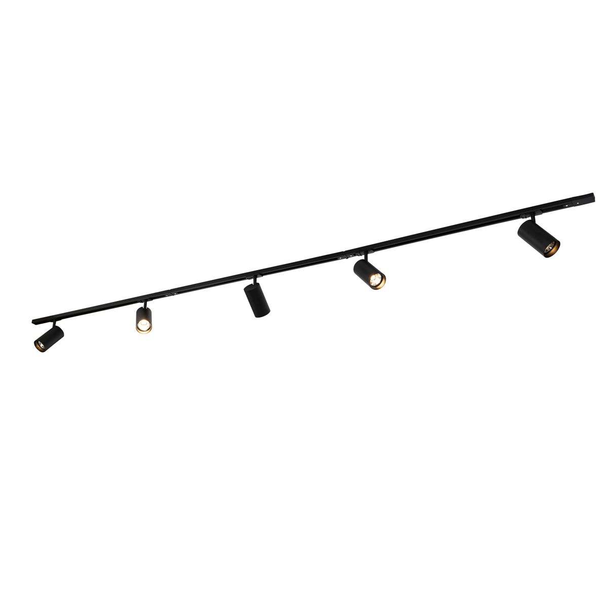 Modern railsysteem met 5 spots zwart 1-fase GU10 70mm - Iconic Jeana Luxe