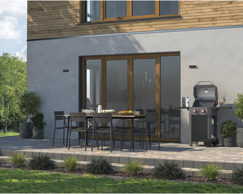 Tenneker Carbon E-Grill elektrische grill 122 x 58,8 x 112,4 cm met 2300 watt, 2 verwarmingscircuits, gietijzeren grillrooster, digitale temperatuurweergave, warmhoudrek