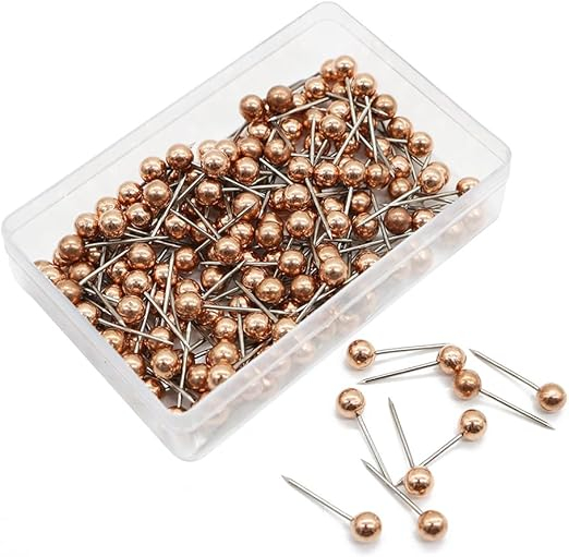 (200er Set) Mini Stecknadel DIY Mercerie Zubehör Rundkopf Pinnnadel - Roségold