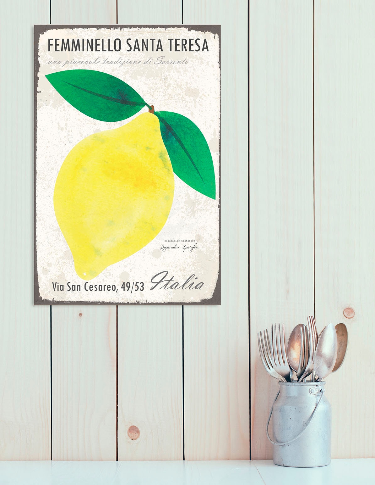 queence Metallbild »Femminello Santa Teresa« Obst | Schriftzug | Schriftzüge 1 Stk. tlg. Stahlschilder
