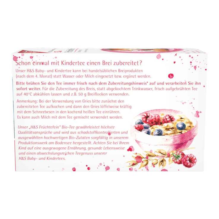 H&S Bio Baby- und Kindertee Früchtefein Filterbeutel, 20X2.5 g