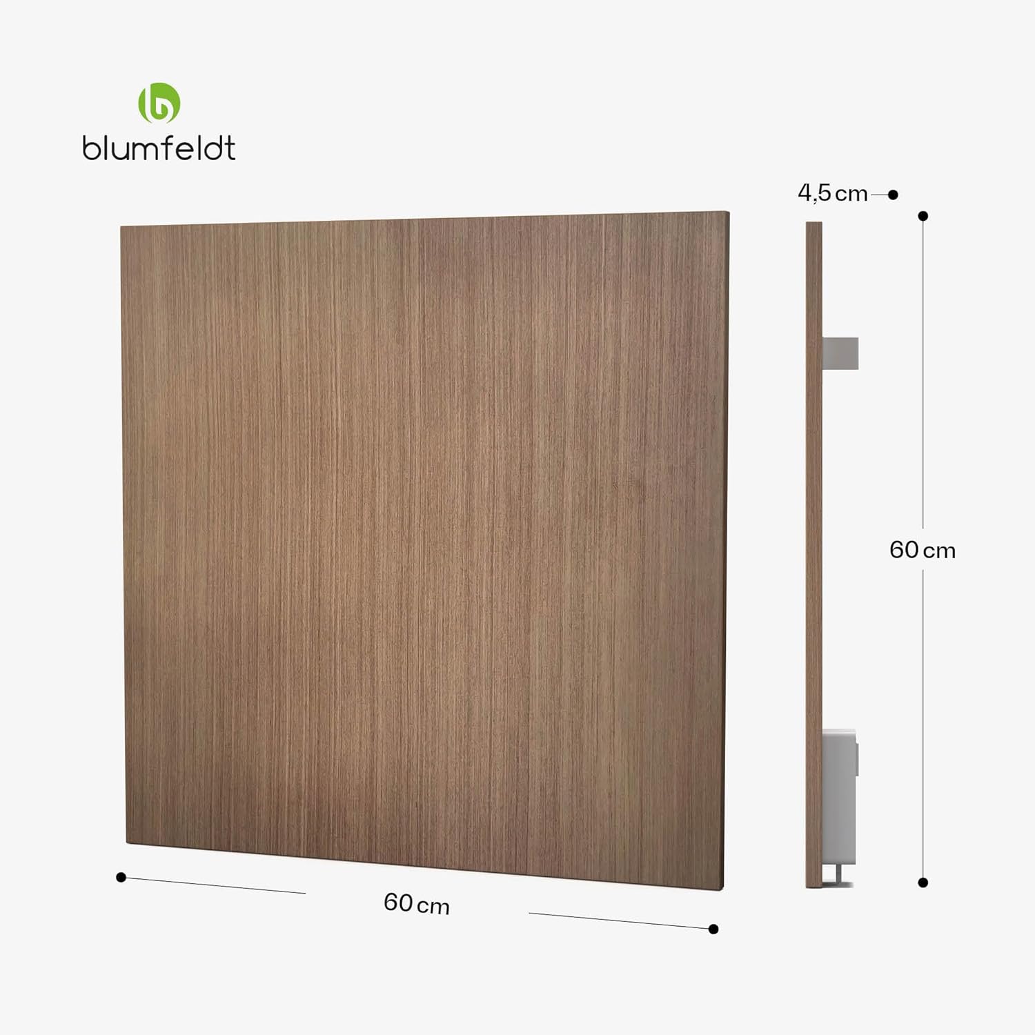 blumfeldt Infrarot Wandheizung 350W – IP44, WLAN- & App-Steuerung, Thermostat, Überhitzungsschutz, Infrarotheizung für Bad & Wohnzimmer, Energieeffizient, Wandmontage, Holz Design