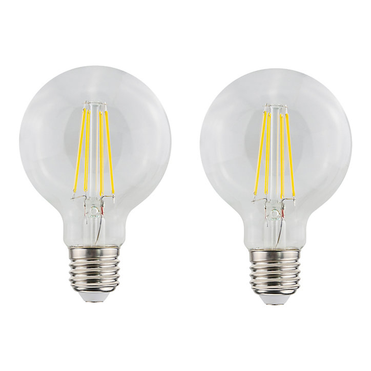 Lot 2 ampoules LED globe transparent E27 560lm 7W = 45W Ø8cm Jacobsen blanc chaud