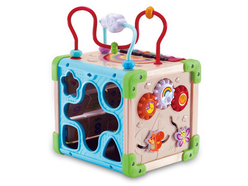 Vtech Interaktiver Holz-Spielwürfel FSC Holzwürfel mit individuellen Würfelseiten und verschiedenen Elementen