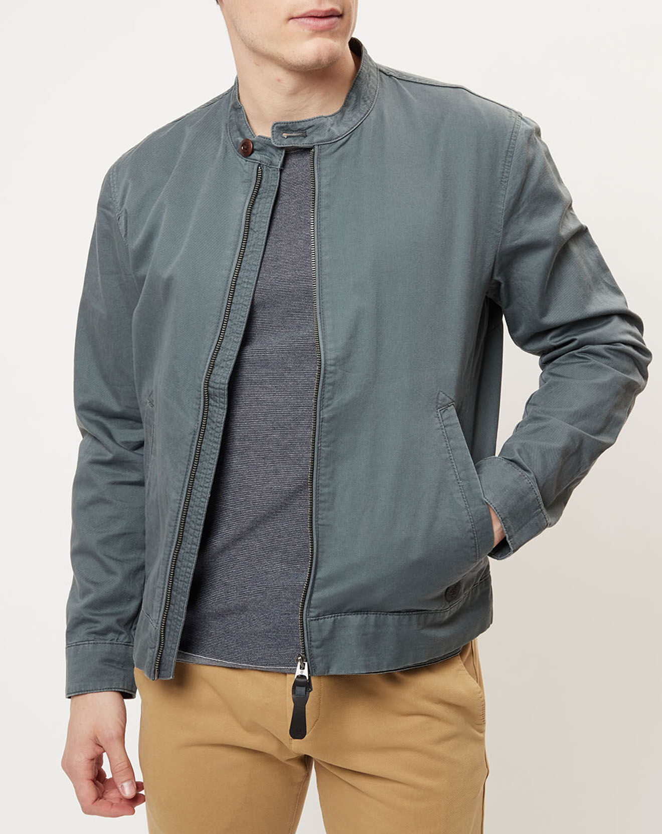 Marc O'Polo Blouson en coton & lin kaki