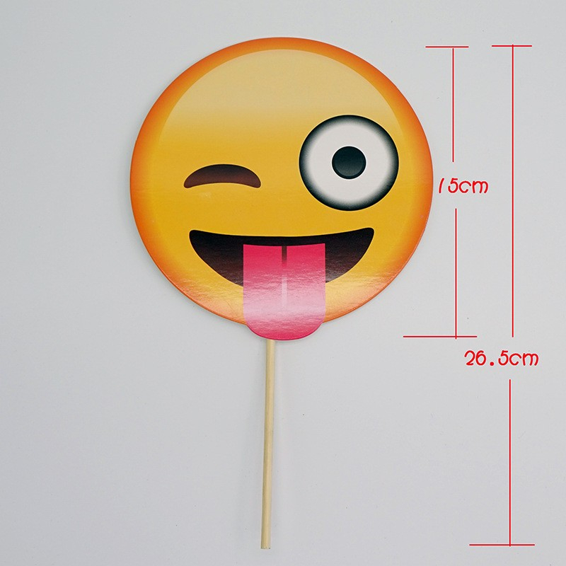 (12er Set) Photo Booth Fotorequisiten Party Foto Accessoires Dekorationen für lustige Bilder - Emojis