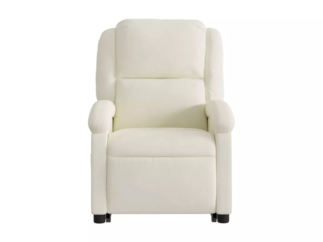 Fauteuil massant inclinable Crème Velours