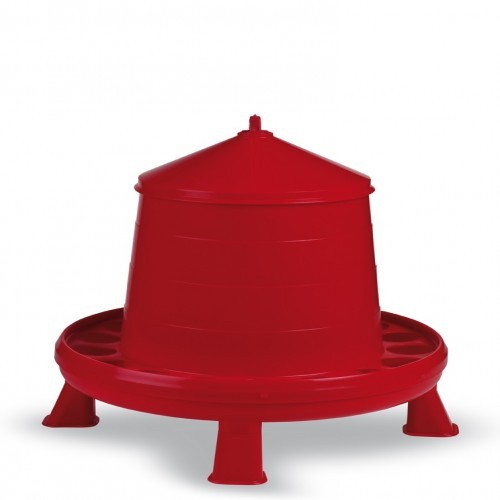 Alimentador de pássaros de plástico vermelho com pés