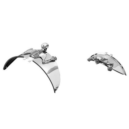 Emblème Highway Hawk Adhésif tête de mort 100 mm pour visière de phare Universel - Gris