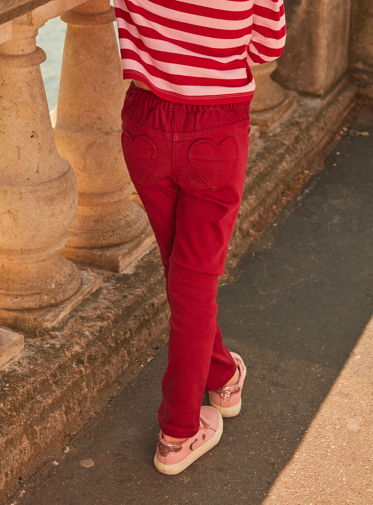 Jean slim framboise