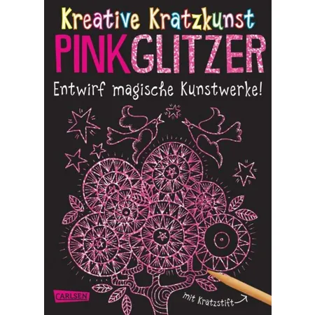 Carlsen Verlag Kreative Kratzkunst: Pink Glitzer Set mit 10 Kratzbildern