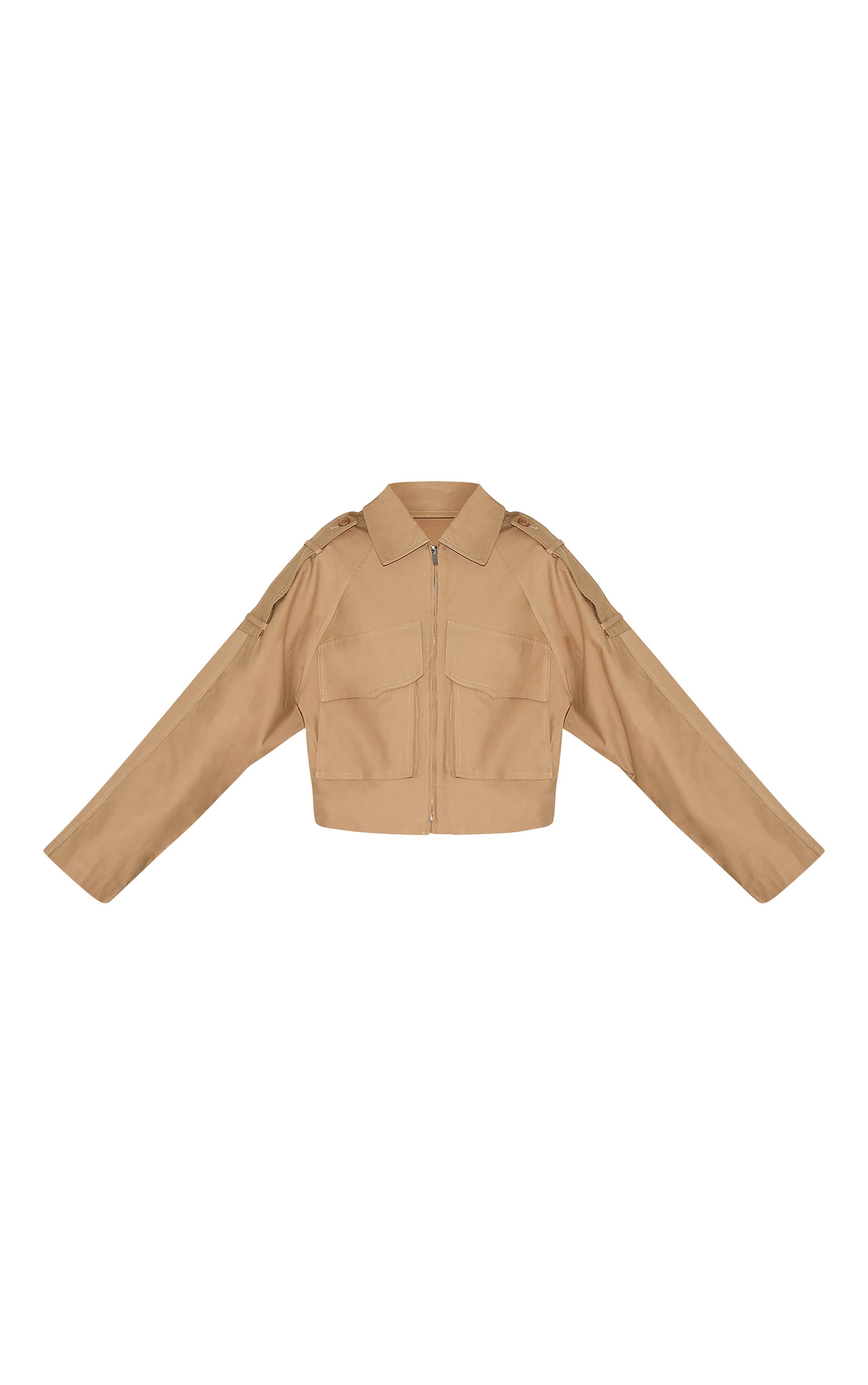 Camel Veste Courte Zippée Jaune Beurre Avec Détails Trench