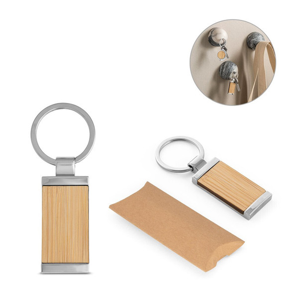 hi!dea 95070 - Porte-clés rectangulaire en bambou