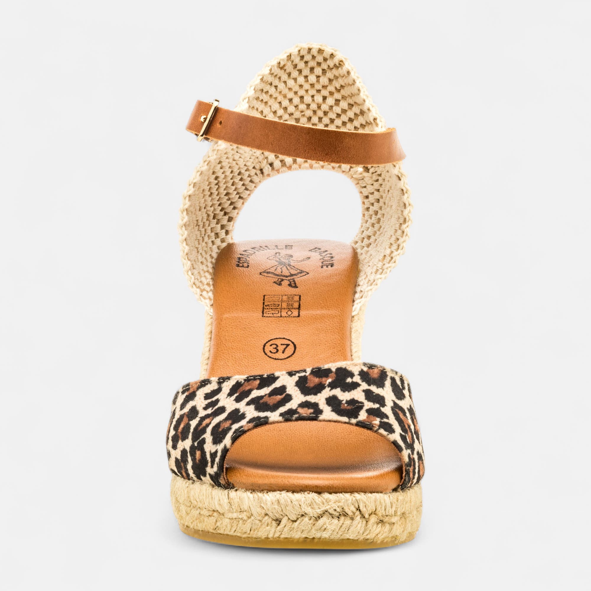 Espadrilles à talon compensé Femme camel