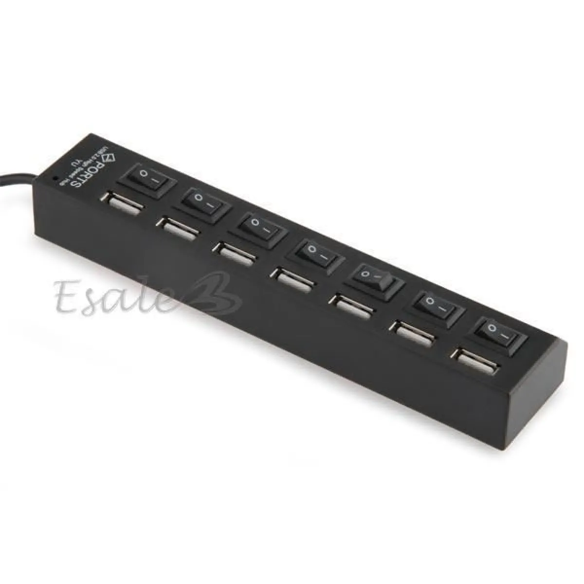 7 Ports USB2.0 HUB Adapter - Noir