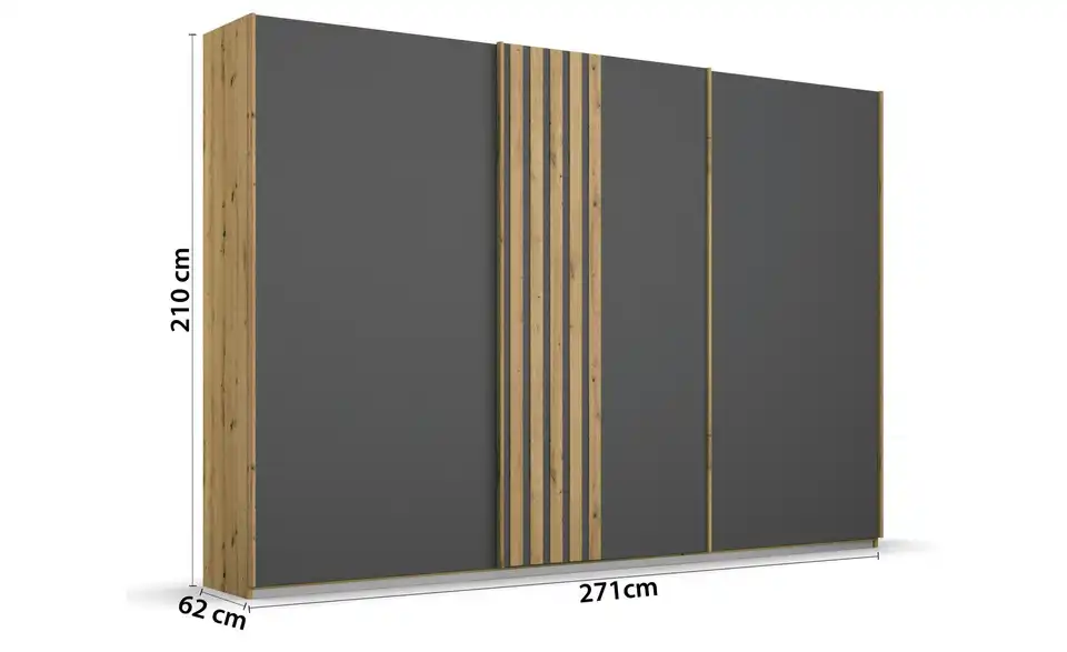 Schwebetürenschrank Mosbach 3 Stück 271 cm