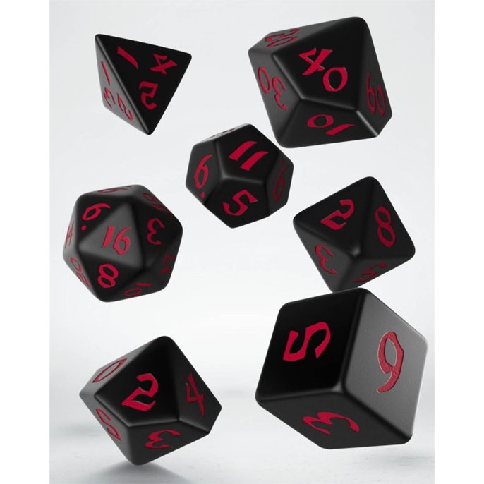 Set de Dés Runique Classique - Noir  et  Rouge