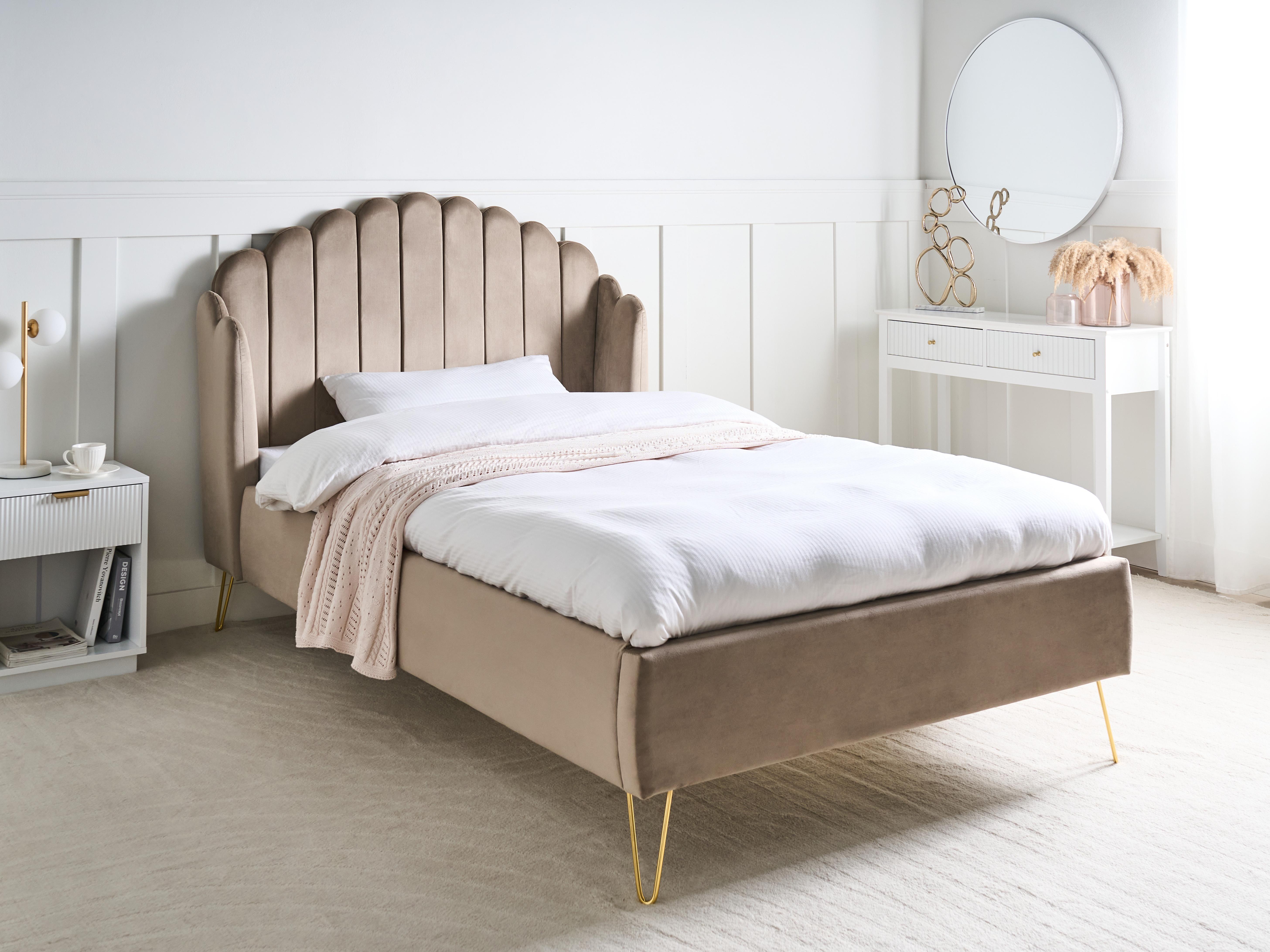 Bed Fluweel AMBILLOU 120 x 200 cm Taupe