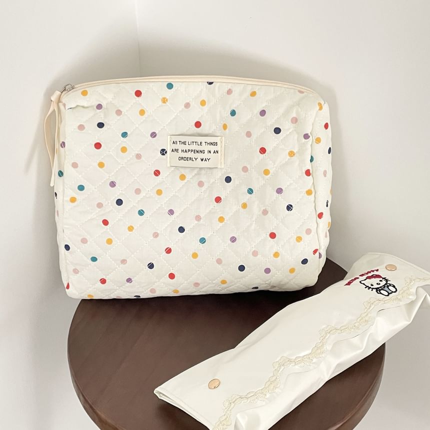 ZenlyHabit - Stoffen make-uptas / clutch met stippen