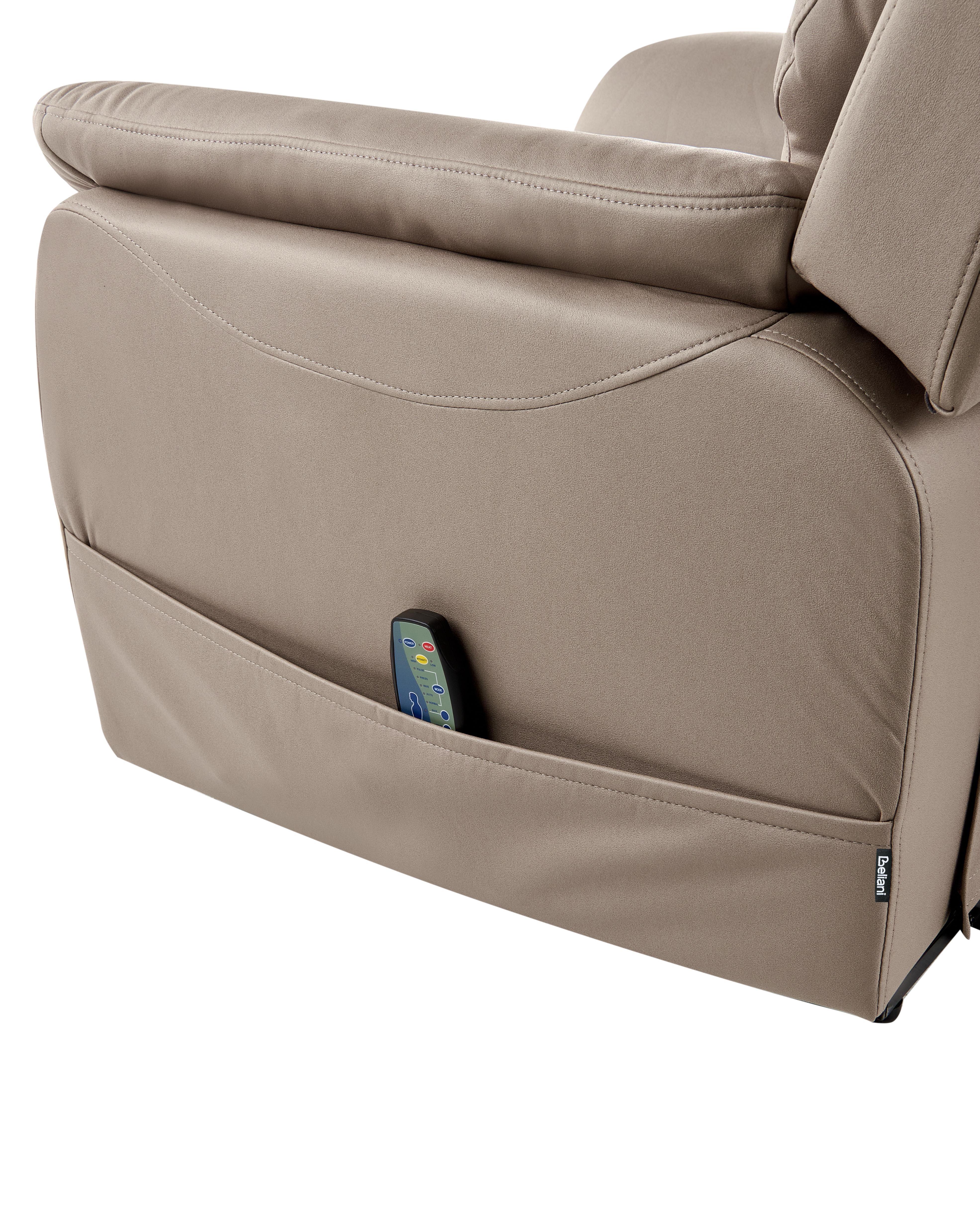 Elektrische relaxfauteuil GLORIE massagefunctie Kunstleer Taupe