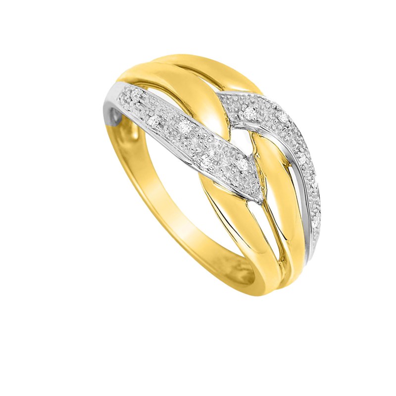 Bague Femme - Or 18 Carats - Diamant 0,05 Carats