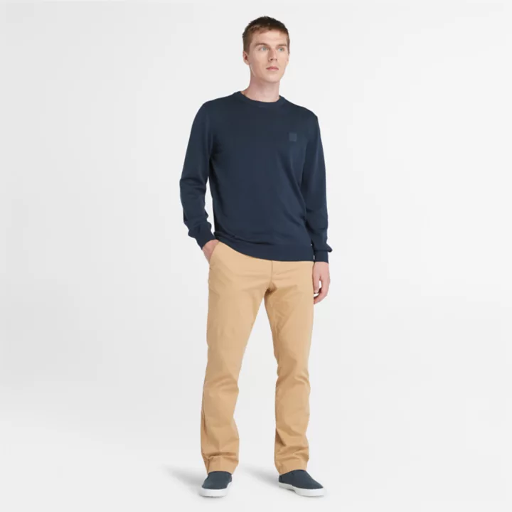 Pull teint en pièce pour homme en bleu marine