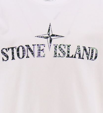Stone Island T-Shirt - Weiß m. Logo