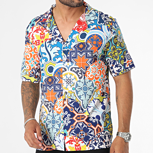 Chemise Manches Courtes Bleu Multi
