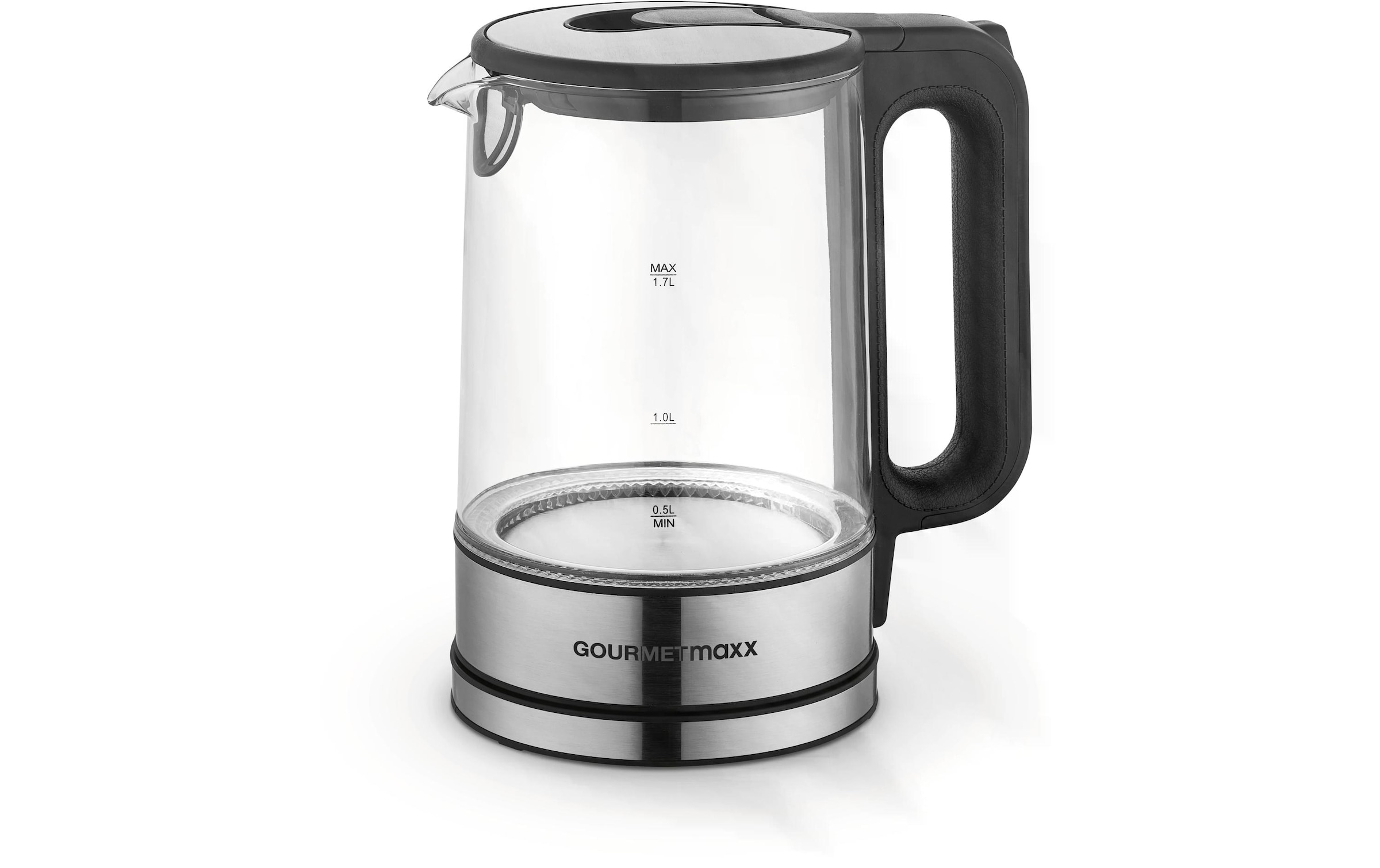 GOURMETmaxx Wasserkocher »45474 l, Silber/Transparent« 1,7 l 2200 W