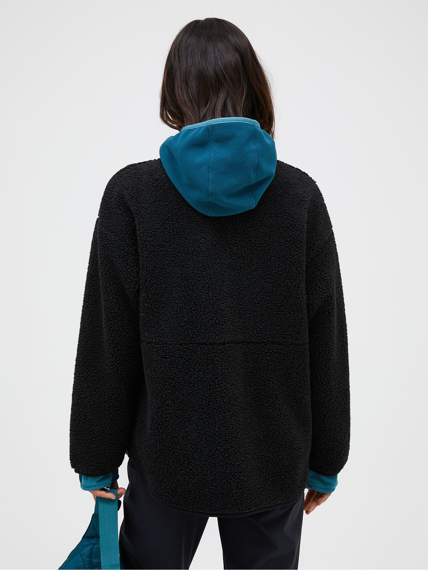 Heavy Pile Oversized Cardigan Dame Black/Black