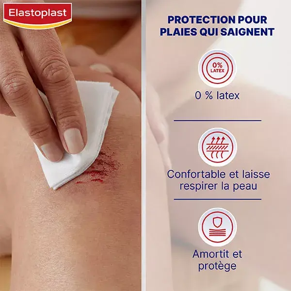 Compressas macias de tecido não tecido Elastoplast para primeiros socorros, 10 unidades.